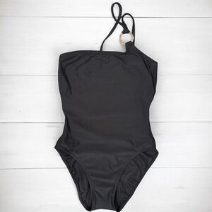 Robin Piccone Black One-Shoulder Swimsuit Size 6 | Made in USA